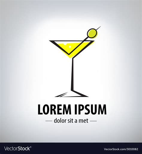 Cocktail party glass design logo Royalty Free Vector Image