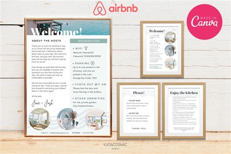 Editable Airbnb Welcome Sign Template For Canva