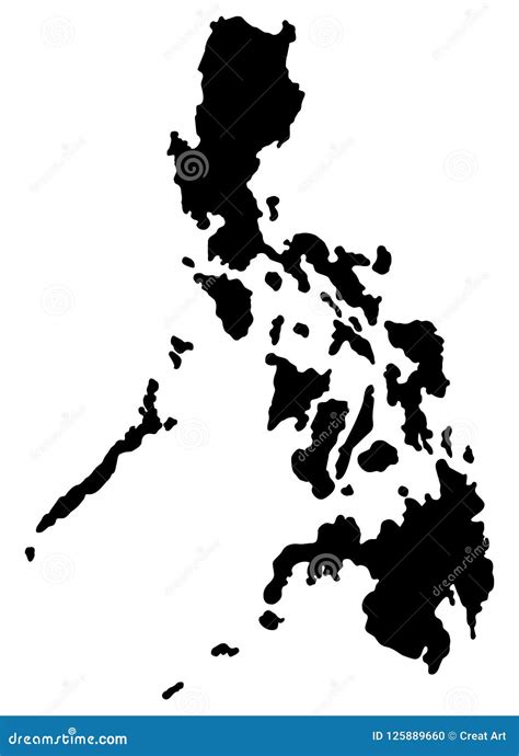 Philippines Map Silhouette Vector Illustration Stock Vector