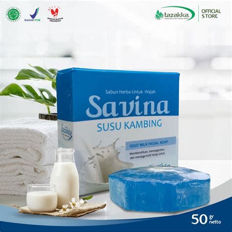 Jual Sabun Muka Savina Susu Kambing Plus Kolagen Herbal Tazakka