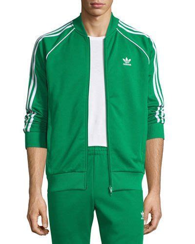 Adidas Originals Adidas Zip Front Track Jacket Green Modesens