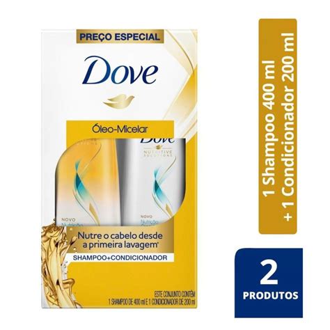 Kit Dove Shampoo 400ml Condicionador 200ml Óleo Micelar Lavagnoli