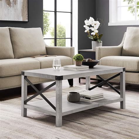 Amazon.com: Walker Edison Sedalia Modern Farmhouse Metal X Coffee Table ...