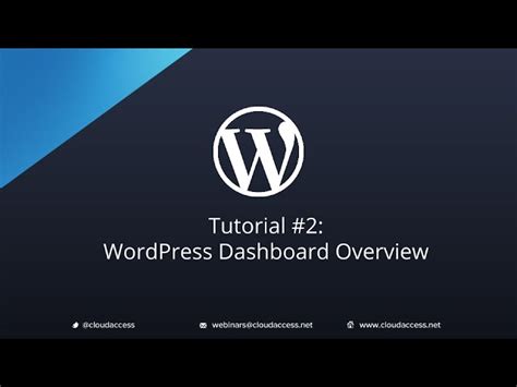 Tutorial 2 Wordpress Dashboard Overview Blog Okuta