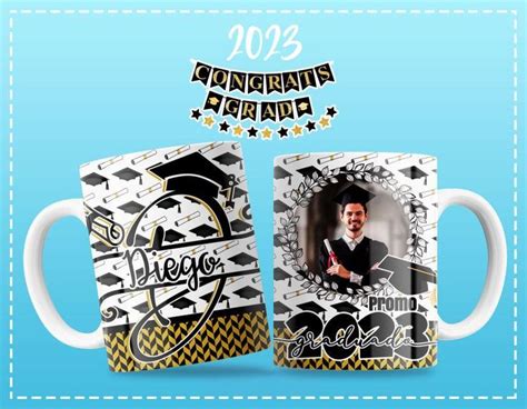 Plantillas Para Sublimar Tazas Abc Graduados Con Editables Y Mockups