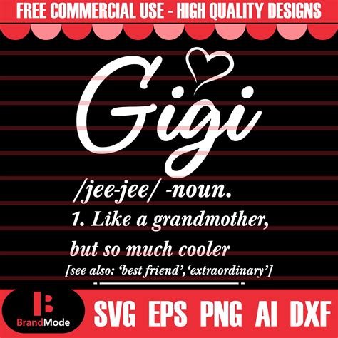 Gigi Definition Svg Gigi Svg Gigi Noun Svg Nana Svg Grandmother Svg