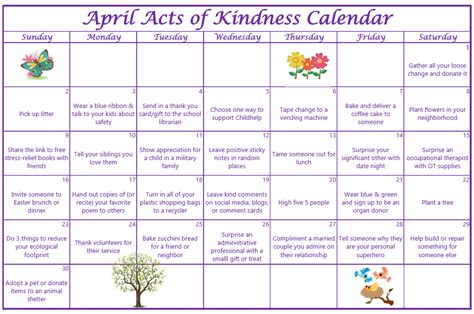 Use These Monthly Acts Of Kindness Calendars To Inspire Your Charitable