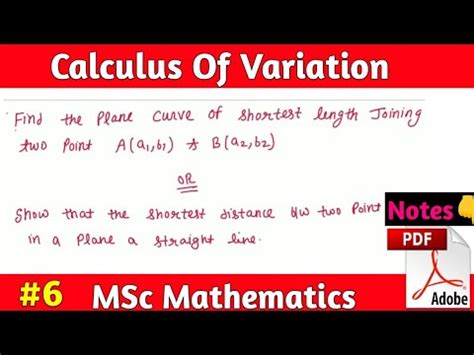 Show That The Shortest Distance Between Two Points In A Plane A