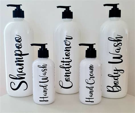 Bathroom Bottles Bathroom Decor Bathroom Shampoo Etsy