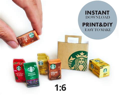 Mini Starbucks Coffee Bags 16 Instant Download And Printable Etsy Canada