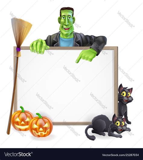 Frankenstein Halloween Sign Royalty Free Vector Image