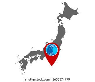 Map Japan Pin Tsunami Warning Stock Vector (Royalty Free) 1656374779 ...