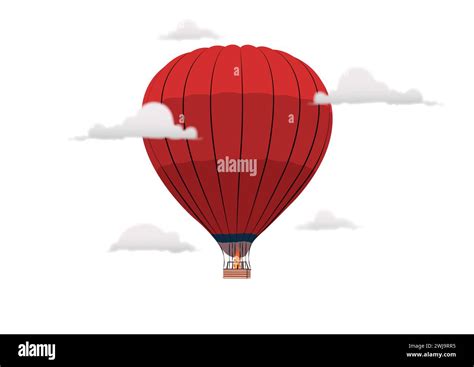 Flat Vector Illustration Of Colorful Hot Air Balloon Stock Vector Image