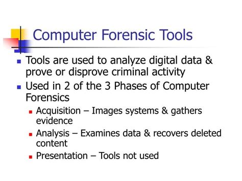 PPT - Computer Forensics Tools PowerPoint Presentation - ID:517970