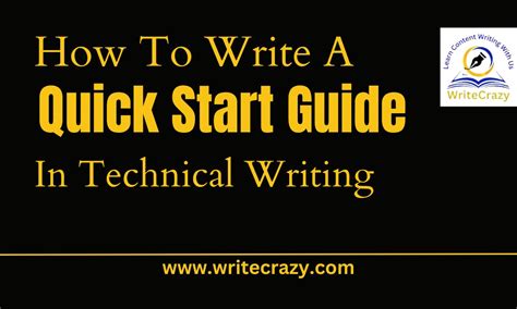 How To Write A Quick Start Guide In Technical Writing Writecrazy