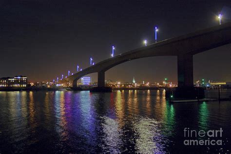 Itchen Bridge Reflections at Night Photograph by Terri Waters - Pixels