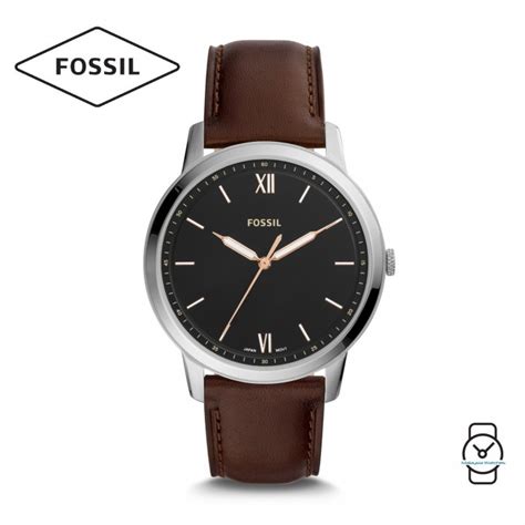 Fossil Men S FS5464 The Minimalist Three Hand Brown Leather Watch Brown