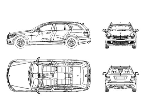 Mercedes Benz Car In Autocad Cad Download 44237 Kb Bibliocad