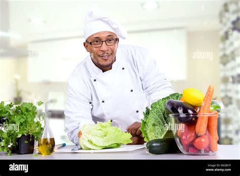 Male Chef With Fruits And Vegetables Cooking Stock Photo Alamy