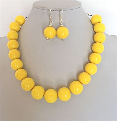 Chunky Yellow Statement Necklace Best Seller 2017 By Prettymedbd