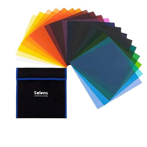 Selens 20pcs Color Gel Filters 25x25cm Lighting Filters Transparent