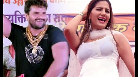 Sapna Chaudhary Khesari Lal Yadav Dance Show Bhojpuri Songs Viral Video