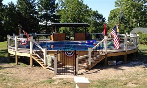 Multi Level Above Ground Pool Deck Images Above Ground Pool Decks In Ground Pools Pool