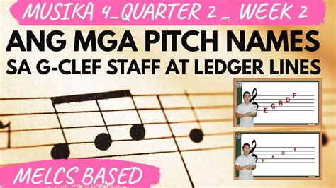 Musika Quarter Week Ang Mga Pitch Names Sa G Clef Staff