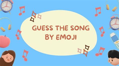 the words guess the song by emoii are surrounded by cartoon characters ...