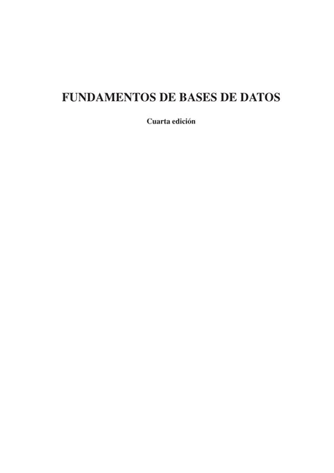 Fundamentos De Bases De Datos Abraham Silberschatz Henry F Korth S