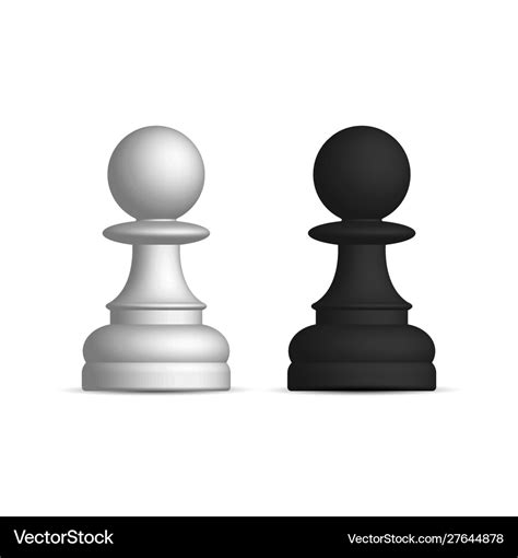 Black and white chess piece pawn Royalty Free Vector Image