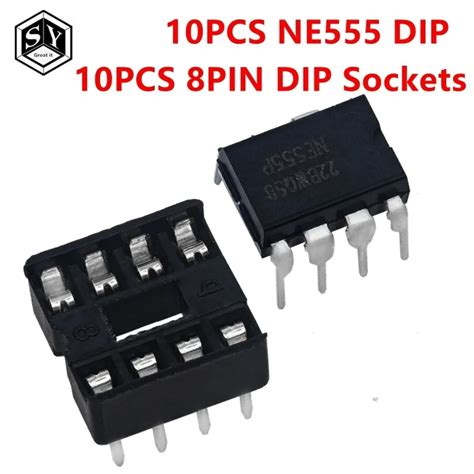 20pcs 10 Each Ne555 Ne555p Ic 555 Timer Programming Oscillator Chip And 8 Pin Dip Sockets