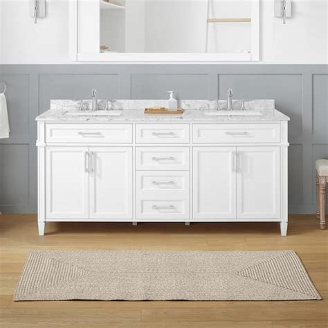 Reviews For Home Decorators Collection Caville 72 In Double Sink White