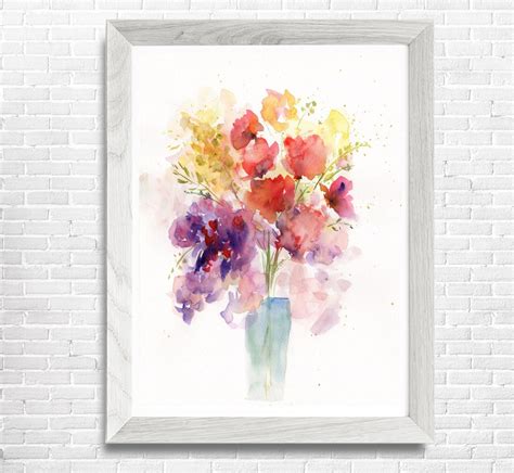 Printable Watercolor Flowers. Watercolor Art, Colorful Flowers ...