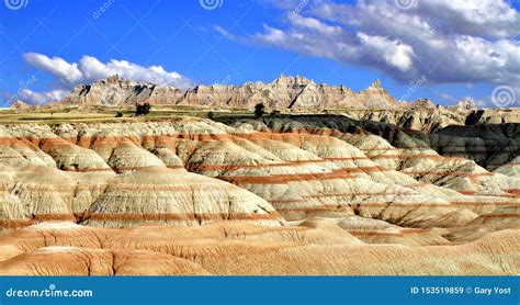 Badlands South Dakota Rolling Striped Hills Meadows Of Grass And