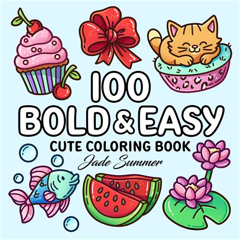 bold coloring book simple easy  large print designs