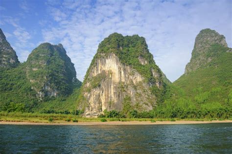 Karst Mountain Landscape in Yangshuo Guilin, Stock Photo - Image of boat, culture: 17344102