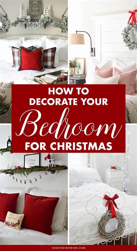 Christmas Bedroom Decor Ideas With Red And White Accents Including