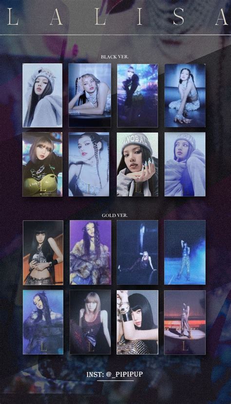 LALISA WISHLIST ALL PHOTOCARDS Blackpink Poster Photo Cards Black