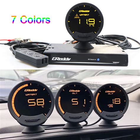 7 Colors Greddy Sirius LCD Racing Gauge 74mm Turbo Boost Speed Volts