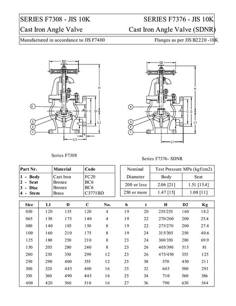 Marine Valve Flange F7376 JIS 10K Cast Iron Angle SDNR Valve