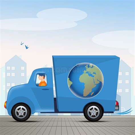 Illustration Of Humanitarian Aid Truck Stock Illustration