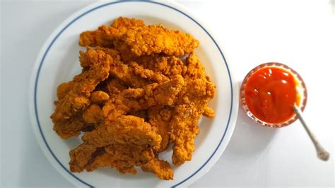 Kfc Style Homemade Crispy Chicken Fingers Recipe Crispy Fried Chicken Chicken Tendersstrips