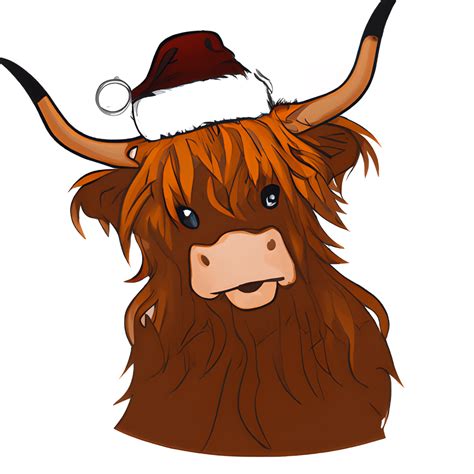 Christmas Highland Cow Clipart Creative Fabrica