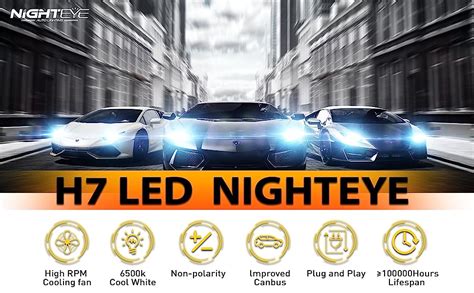 NIGHTEYE H7 LED Headlight Bulb 60W 12000LM H7 LED Headlights