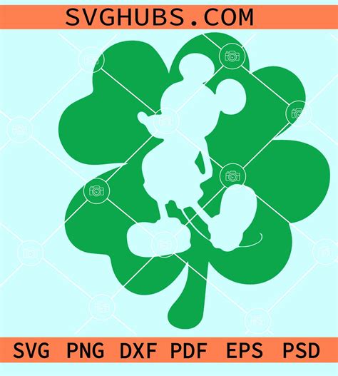 Mickey Mouse Shamrock Svg Lucky Mickey Svg Mickey St Patrick Day Svg