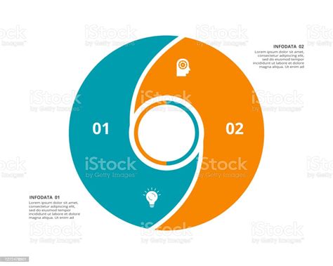 圓形圖形元素 圖包含 2 個步驟選項零件或流程資訊圖演示文稿的範本向量圖形及更多信息圖形圖片 信息圖形 商務 商業策略 Istock