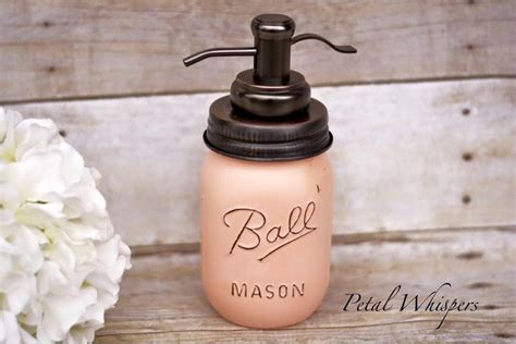 Mason Jar Pump Soap Dispenser Mason Jar Hand Soap Mason Jar Peach