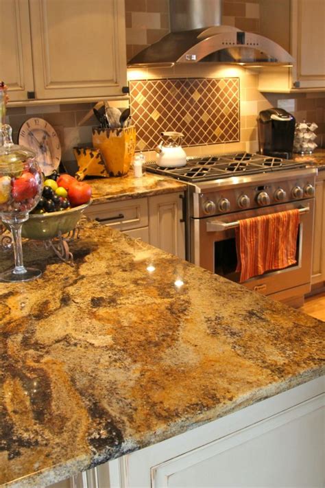 Gold Color Granite Countertops Kitchen Ideas Gold Trend