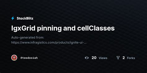 Igxgrid Pinning And Cellclasses Stackblitz